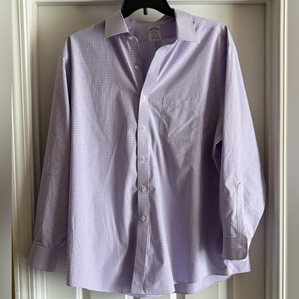 Brooks Brothers Regent Fit Non Iron Dress Shirt Men's Size 18 34